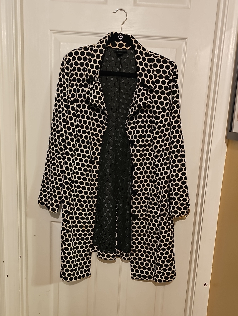Lane Bryant Black and Cream Polka Dot Jacket